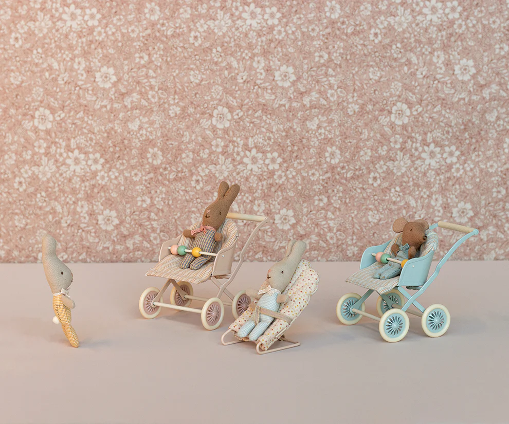 Kinderwagen, Stroller, Babymäuse, Zwillinge | Maileg