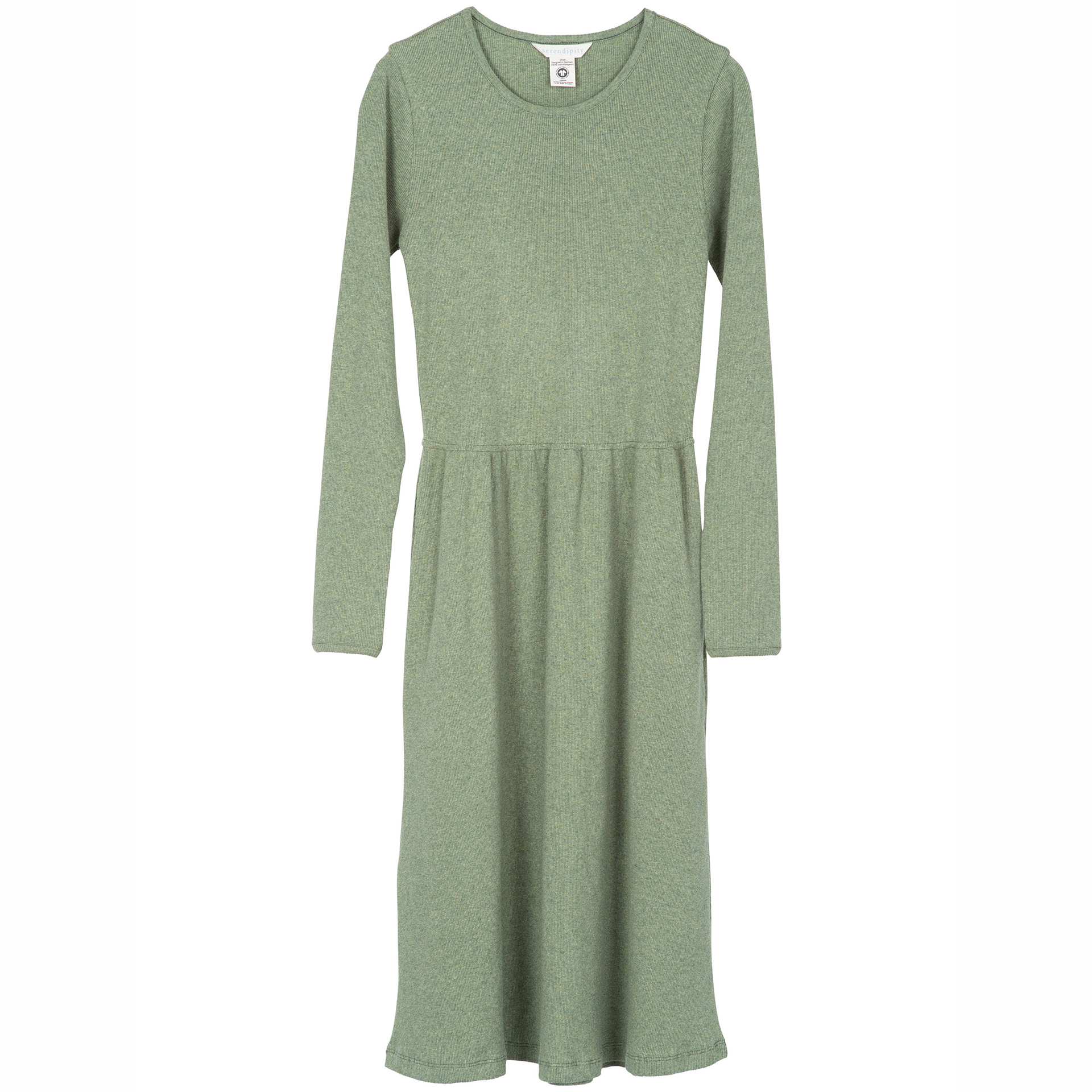 Knielanges Kleid, Double Rib, moss