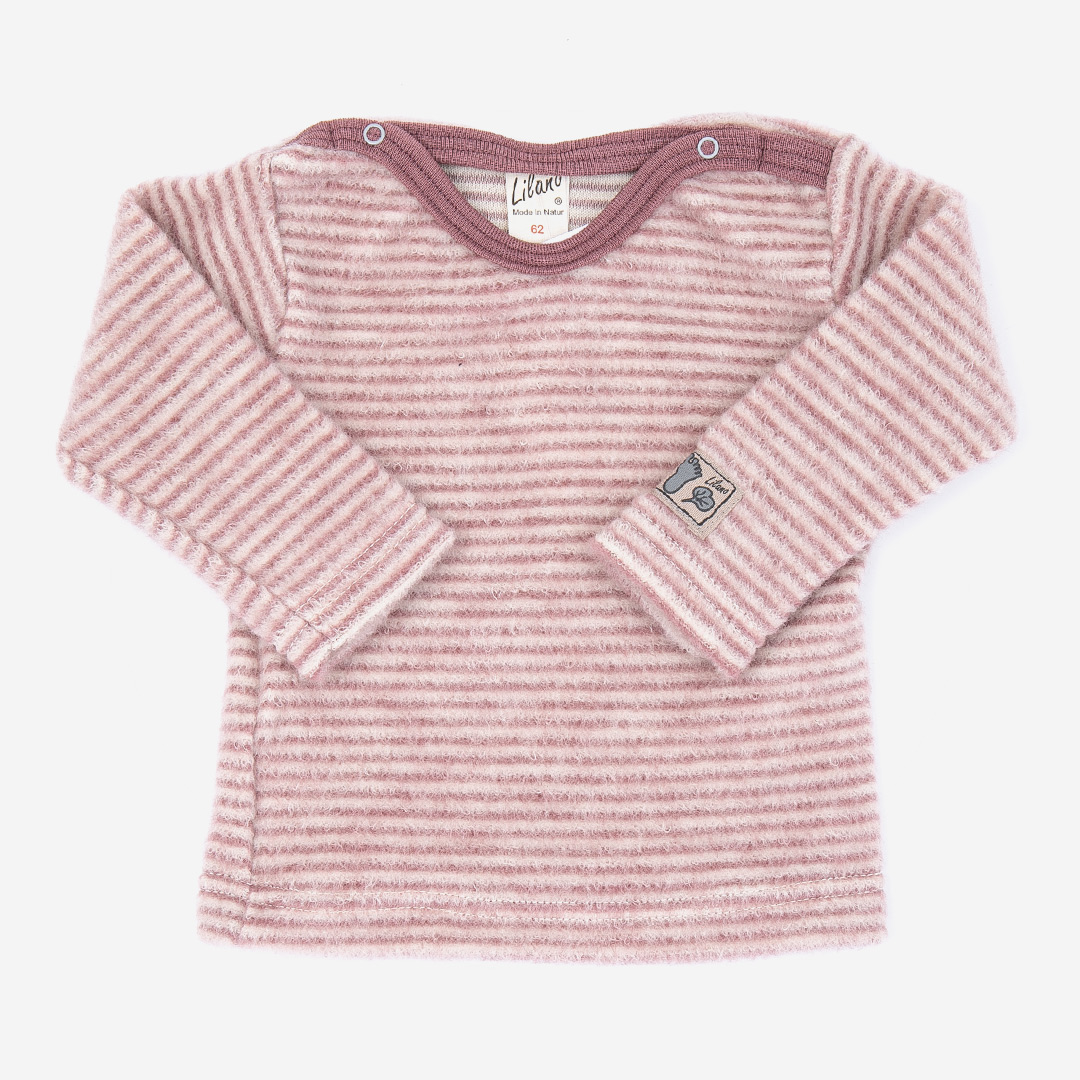 Baby-Shirt Ringel aus Wollfrottee-Plüsch | Lilano