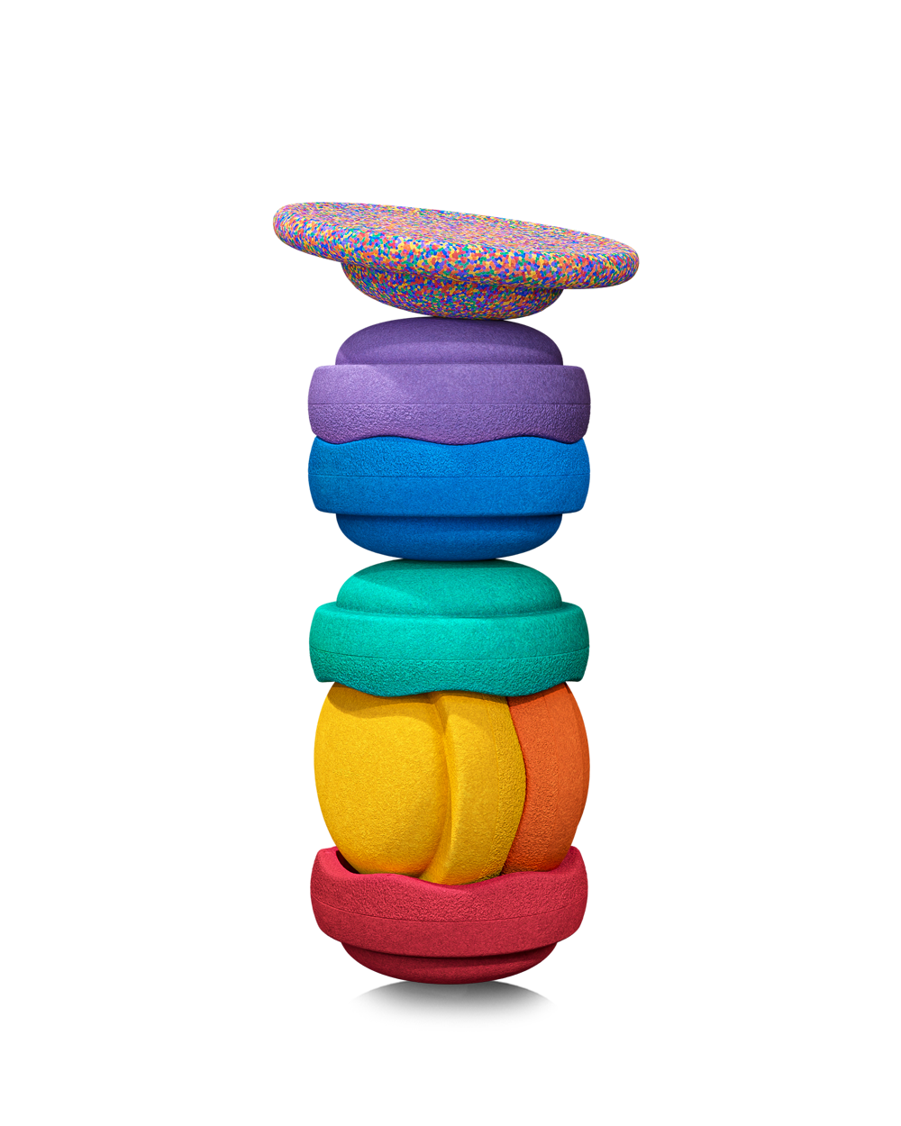 Stapelstein, Set Rainbow Basic + Confetti Balanceboard