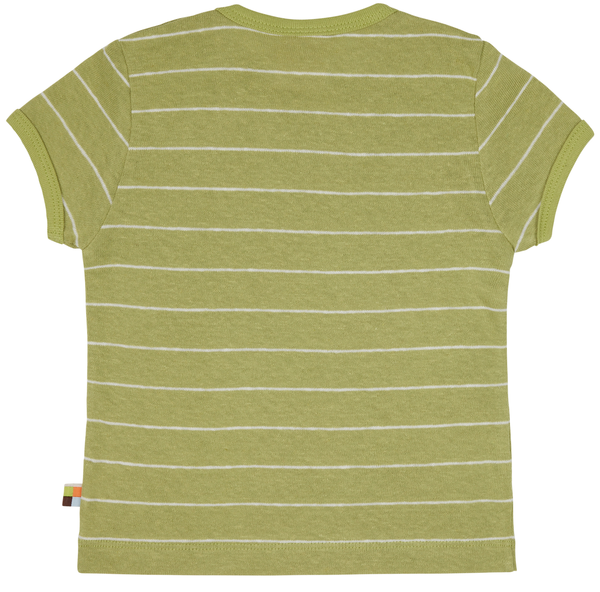 T-Shirt, Baumwolle-Leinen, gestreift, avocado, GOTS 