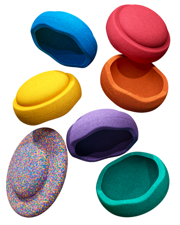 Stapelstein, Set Rainbow Basic + Confetti Balanceboard
