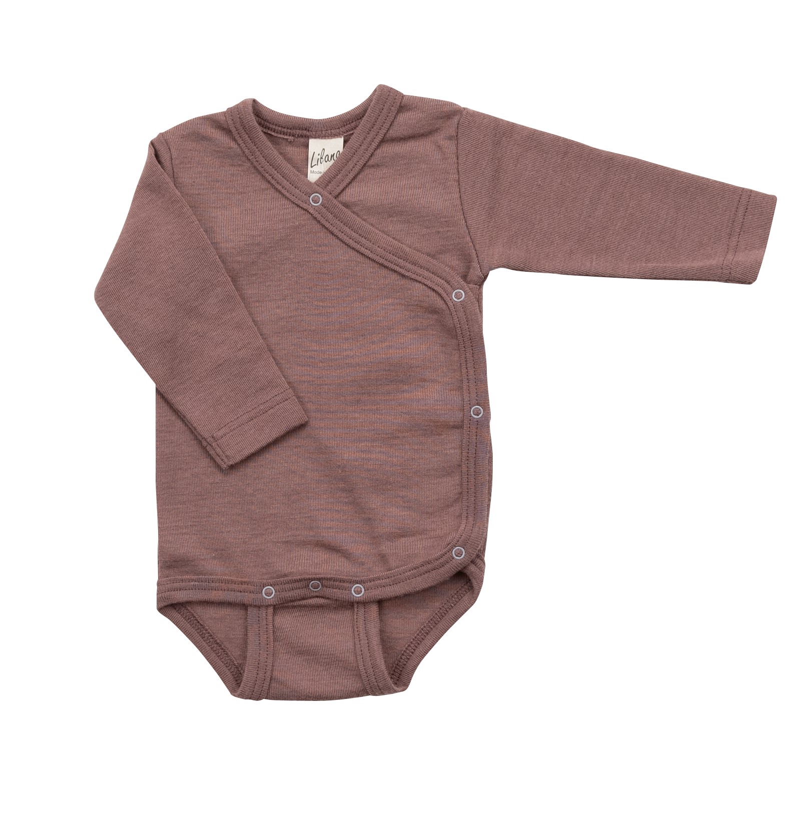 Wickelbody, Wolle/Seide, langarm, mauve | Lilano 