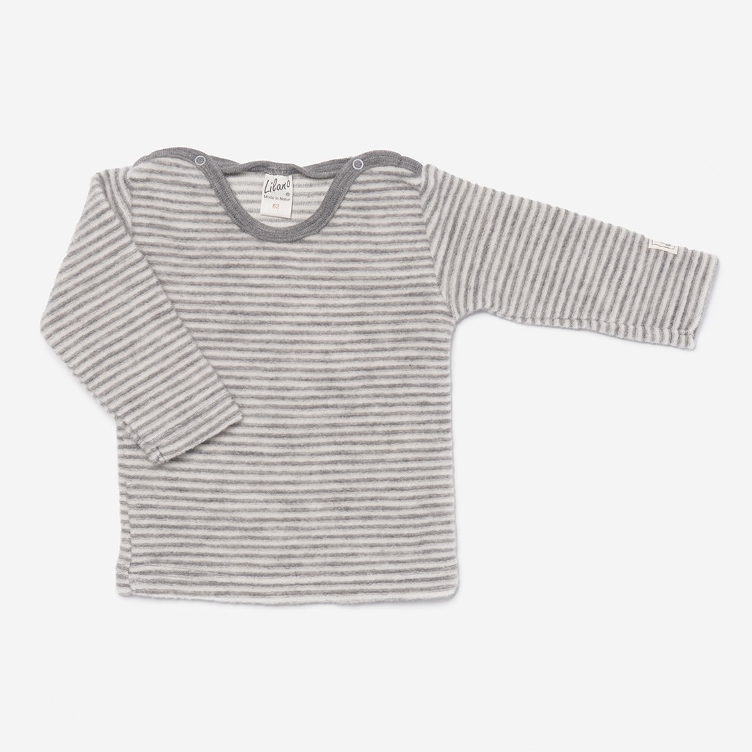 Baby-Shirt Ringel aus Wollfrottee-Plüsch | Lilano