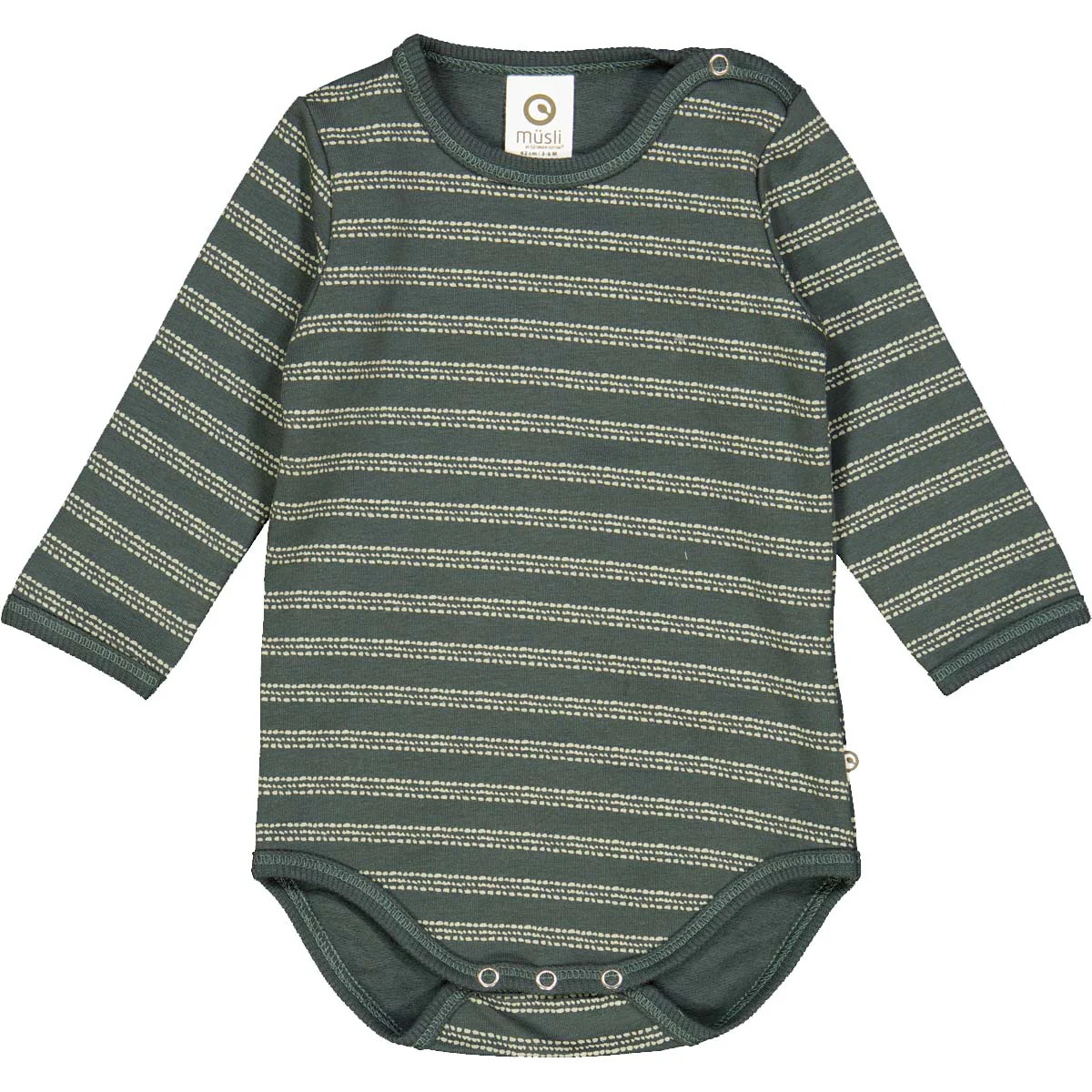 Gestreifter Baby-Sweatshirt-Body | Kuschelig & Weich | Müsli by Green Cotton