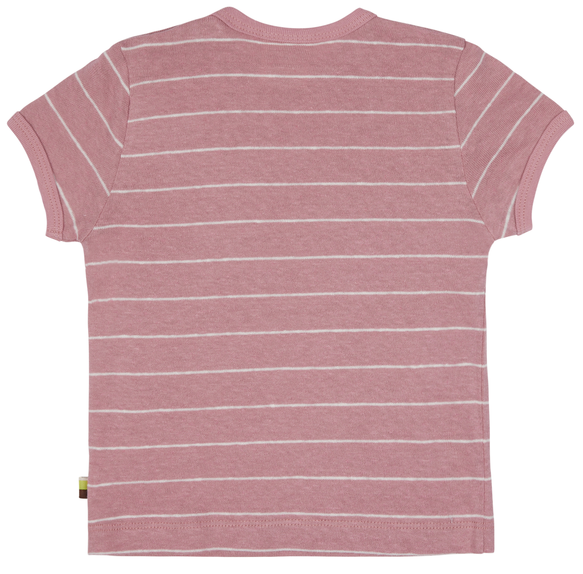 T-Shirt, Baumwolle-Leinen, gestreift, aster-rose, GOTS 