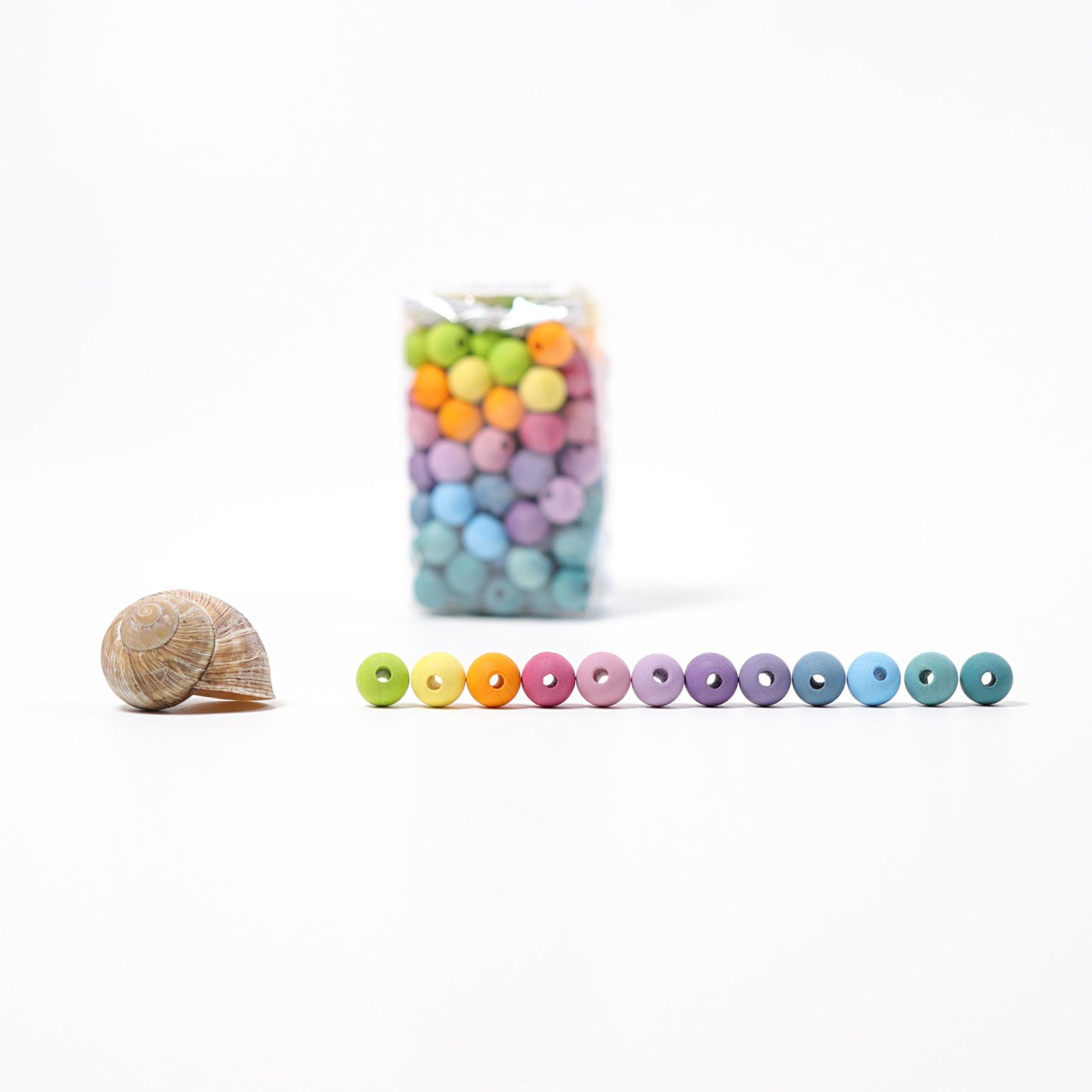Kleine Perlen, Regenbogen, pastell, 120 Stück, Grimms 